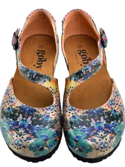 Leder-Ballerinas in Blau