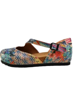 Leder-Ballerinas in Blau