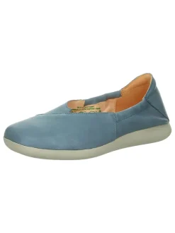 Leder-Ballerinas in Blau