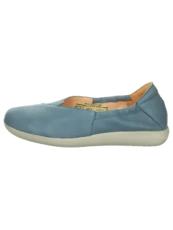 Leder-Ballerinas in Blau