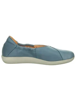 Leder-Ballerinas in Blau
