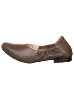 Leder-Ballerinas in Braun