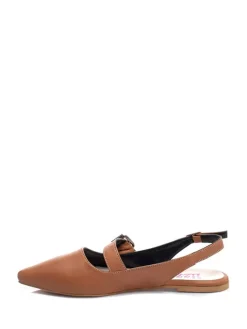 Leder-Ballerinas in Braun