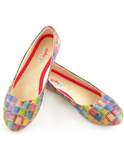 Leder-Ballerinas in Bunt