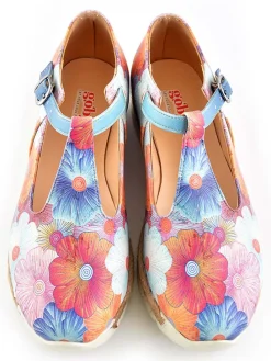 Leder-Ballerinas in Bunt