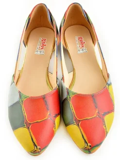 Leder-Ballerinas in Bunt