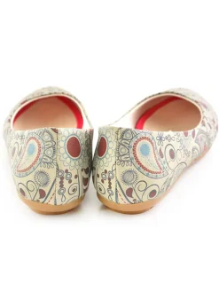 Leder-Ballerinas in Bunt/ Beige