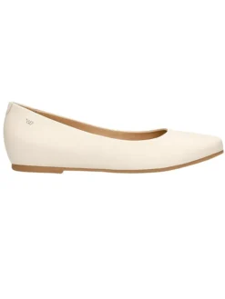 Leder-Ballerinas in Creme