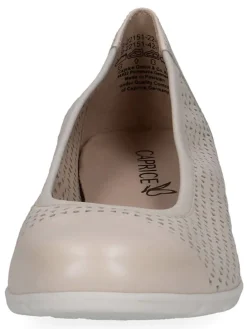 Leder-Ballerinas in Creme