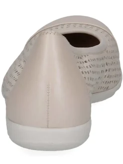 Leder-Ballerinas in Creme