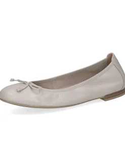 Leder-Ballerinas in Creme