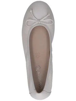 Leder-Ballerinas in Creme