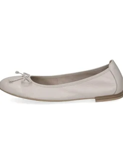 Leder-Ballerinas in Creme