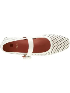 Leder-Ballerinas in Creme