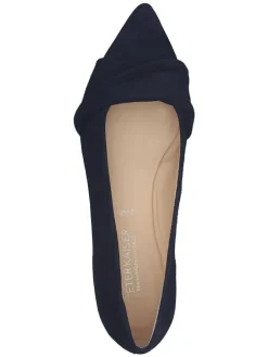 Leder-Ballerinas in Dunkelblau