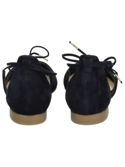 Leder-Ballerinas in Dunkelblau