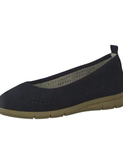 Leder-Ballerinas in Dunkelblau