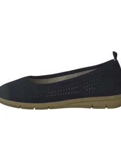 Leder-Ballerinas in Dunkelblau