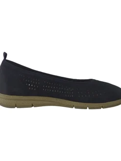 Leder-Ballerinas in Dunkelblau