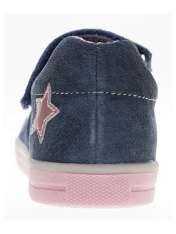 Leder-Ballerinas in Dunkelblau