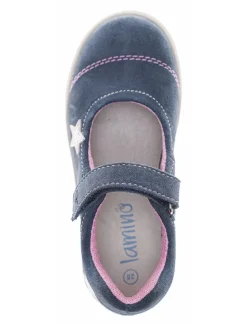 Leder-Ballerinas in Dunkelblau