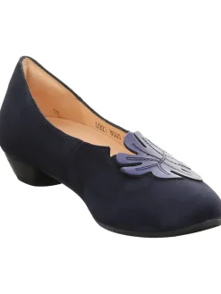 Leder-Ballerinas in Dunkelblau