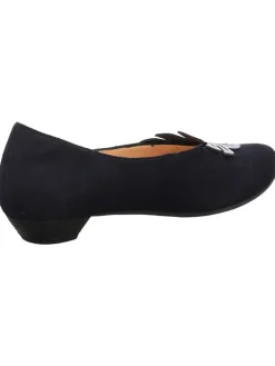 Leder-Ballerinas in Dunkelblau