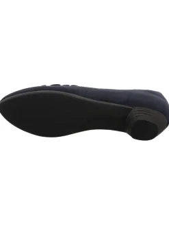 Leder-Ballerinas in Dunkelblau