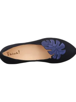 Leder-Ballerinas in Dunkelblau