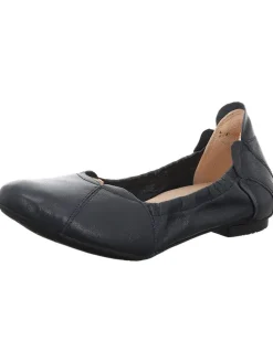 Leder-Ballerinas in Dunkelblau