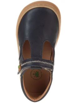 Leder-Ballerinas in Dunkelblau