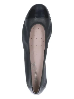 Leder-Ballerinas in Dunkelblau