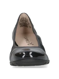 Leder-Ballerinas in Dunkelblau