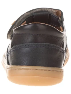 Leder-Ballerinas in Dunkelblau