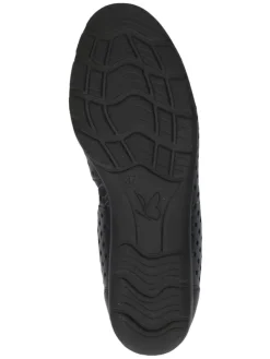 Leder-Ballerinas in Dunkelblau