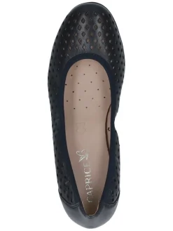 Leder-Ballerinas in Dunkelblau