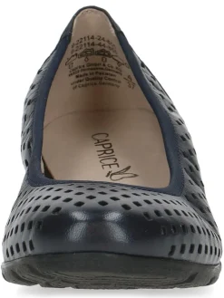 Leder-Ballerinas in Dunkelblau