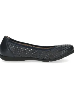 Leder-Ballerinas in Dunkelblau