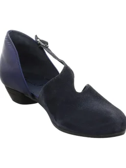 Leder-Ballerinas in Dunkelblau