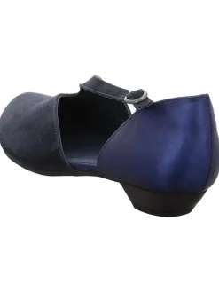 Leder-Ballerinas in Dunkelblau