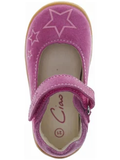 Leder-Ballerinas in Fuchsia