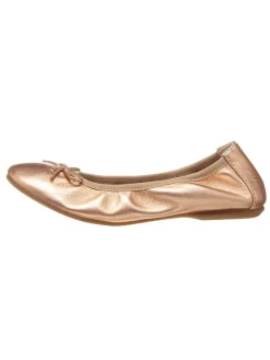 Leder-Ballerinas in Gold