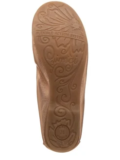 Leder-Ballerinas in Gold