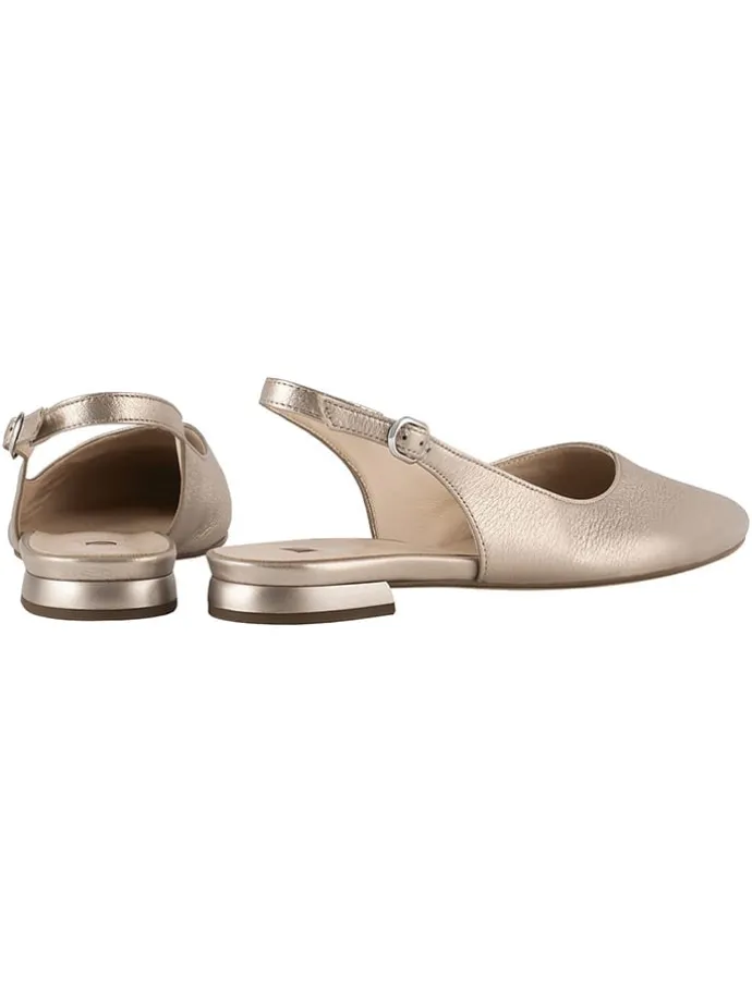 Leder-Ballerinas in Gold