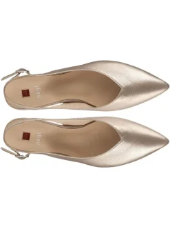 Leder-Ballerinas in Gold