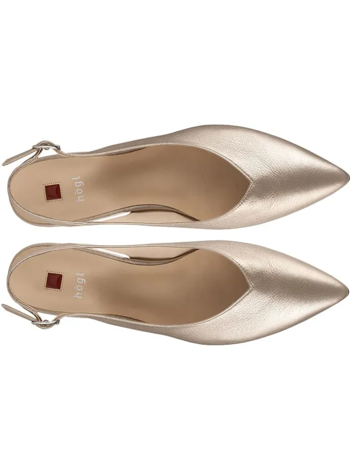 Leder-Ballerinas in Gold