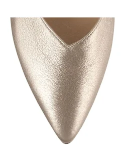 Leder-Ballerinas in Gold