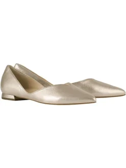 Leder-Ballerinas in Gold