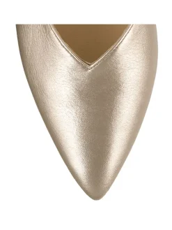 Leder-Ballerinas in Gold