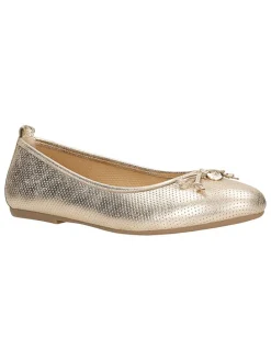 Leder-Ballerinas in Gold